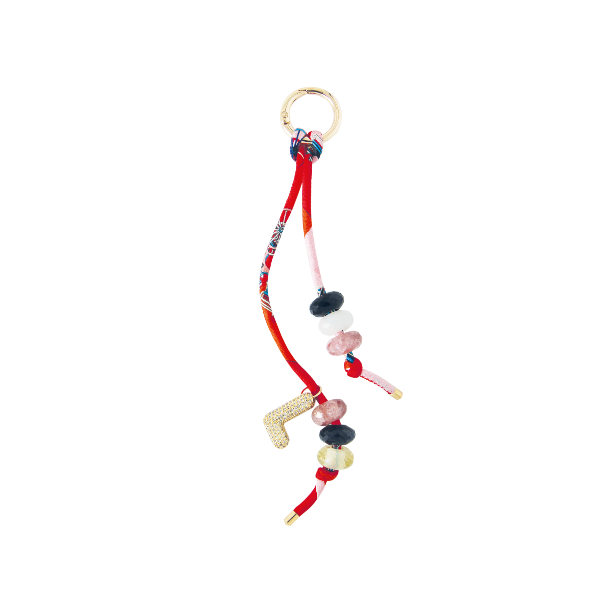 Personalised Silk and Crystal Beaded Bag Charm