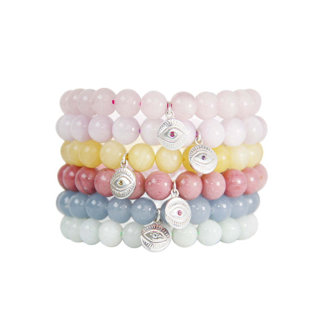 Birthstone Evil Eye Beaded Bracelet